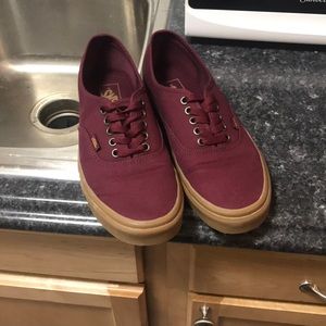 vans authentic maroon gum sole